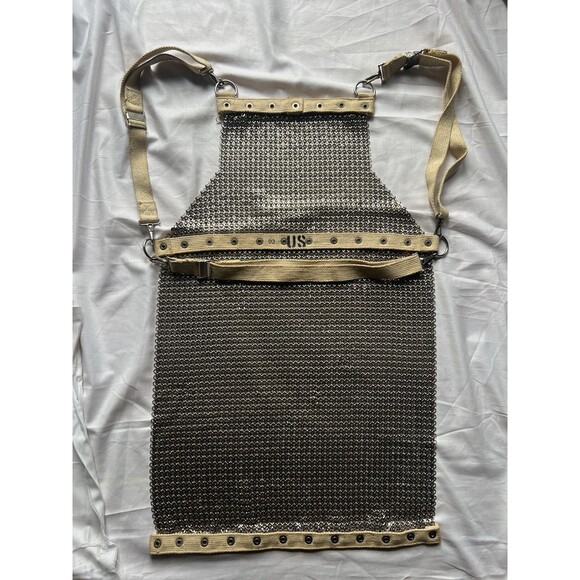 RARE VINTAGE CHAIN MAIL BUTCHER MEAT CUTTER APRON STEAM PUNK AUTHENTIC WW1 - Picture 2 of 13